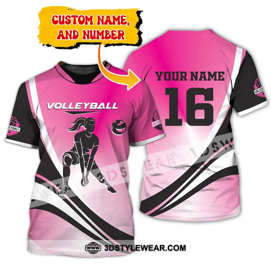 Woman Shirt Custom Name And Number Volleyball T-Shirt For Club Gift Players