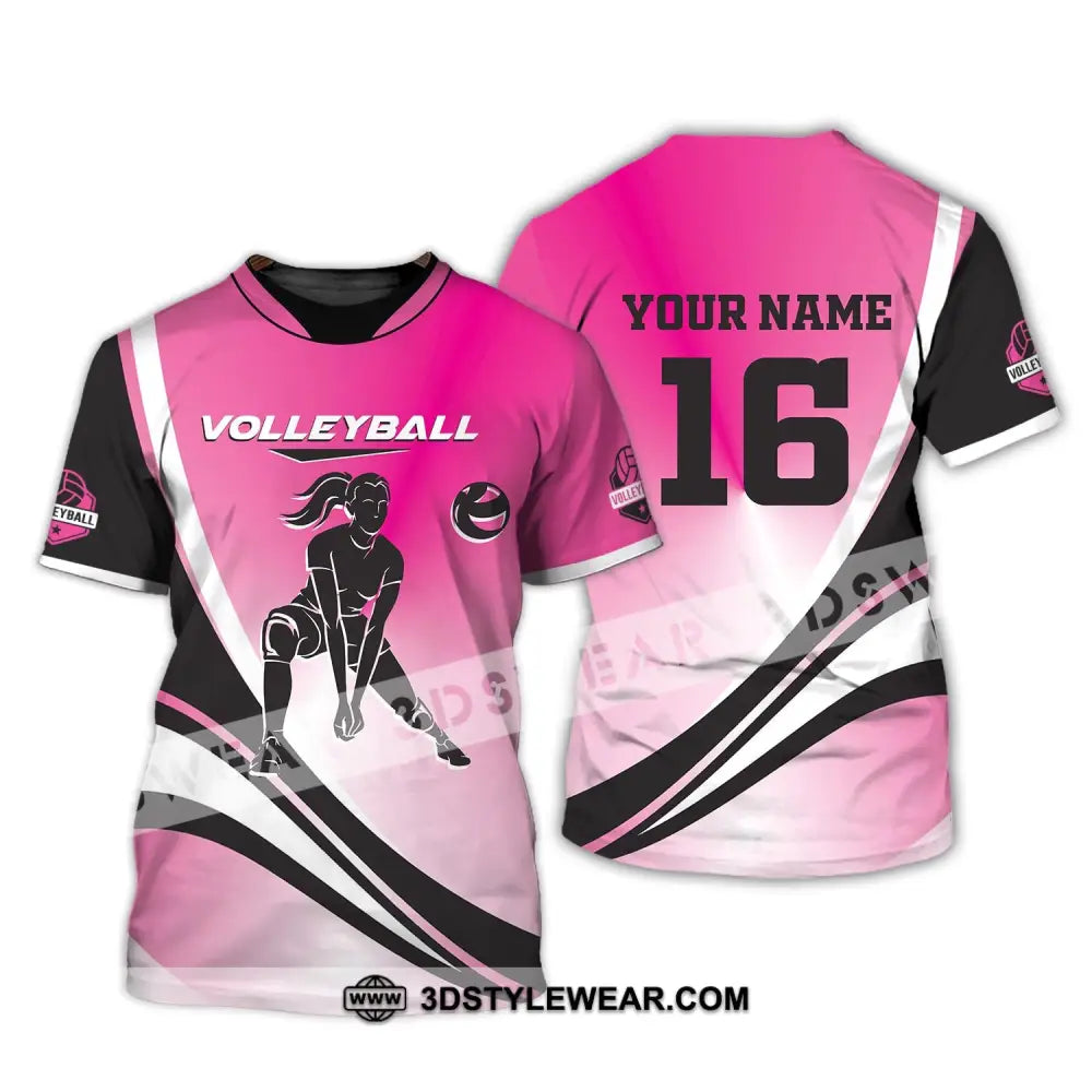 Woman Shirt Custom Name And Number Volleyball T-Shirt For Club Gift Players / S