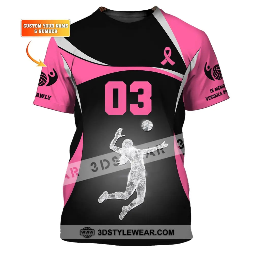 Woman Shirt Custom Name And Number Volleyball T-Shirt For Team Gift Players