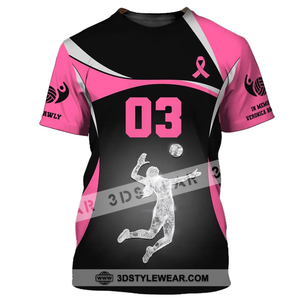 Woman Shirt Custom Name And Number Volleyball T-Shirt For Team Gift Players / S