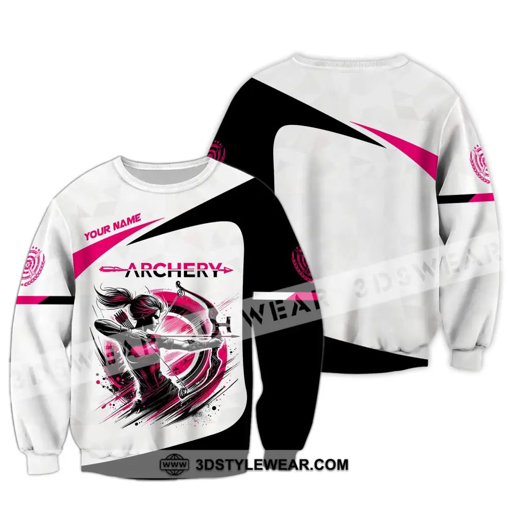 Woman Shirt Custom Name Archer Archery Team Uniform Gift Long Sleeve / S T-Shirt