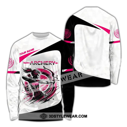 Woman Shirt Custom Name Archer Archery Team Uniform Gift Long Sleeve / S T-Shirt