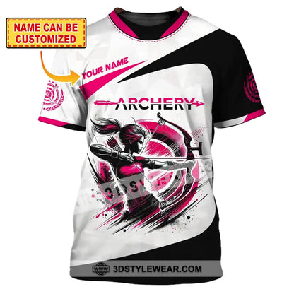 Woman Shirt Custom Name Archer Archery Team Uniform Gift T-Shirt