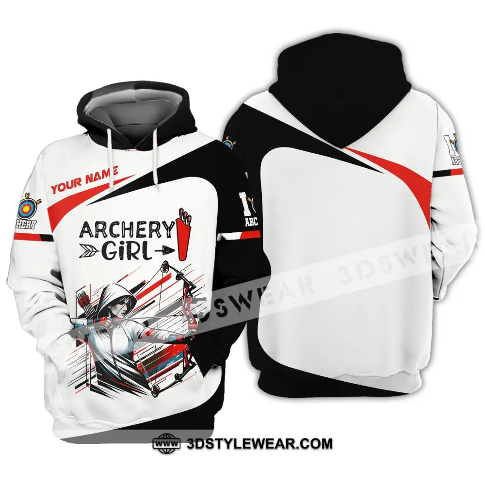 Woman Shirt Custom Name Archery Girl For Lovers Hoodie / S T-Shirt