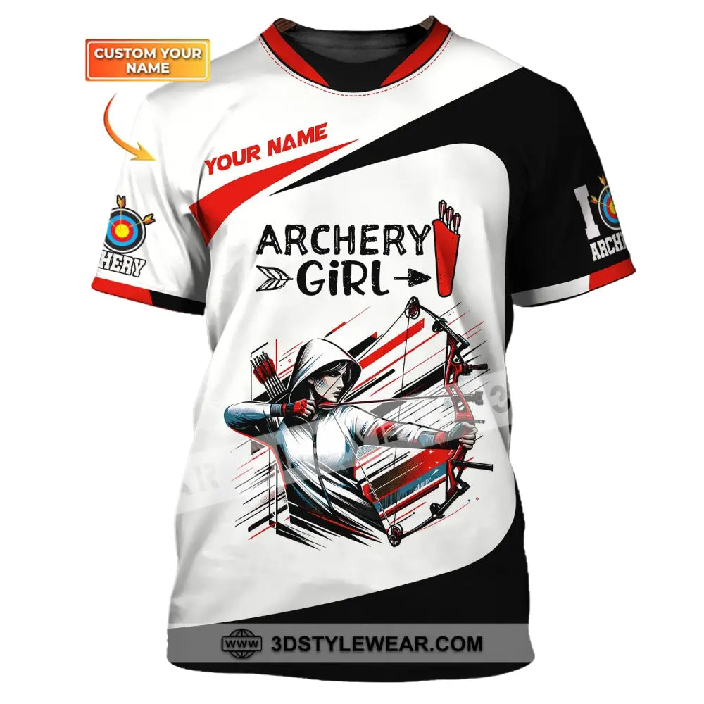 Woman Shirt Custom Name Archery Girl For Lovers T-Shirt