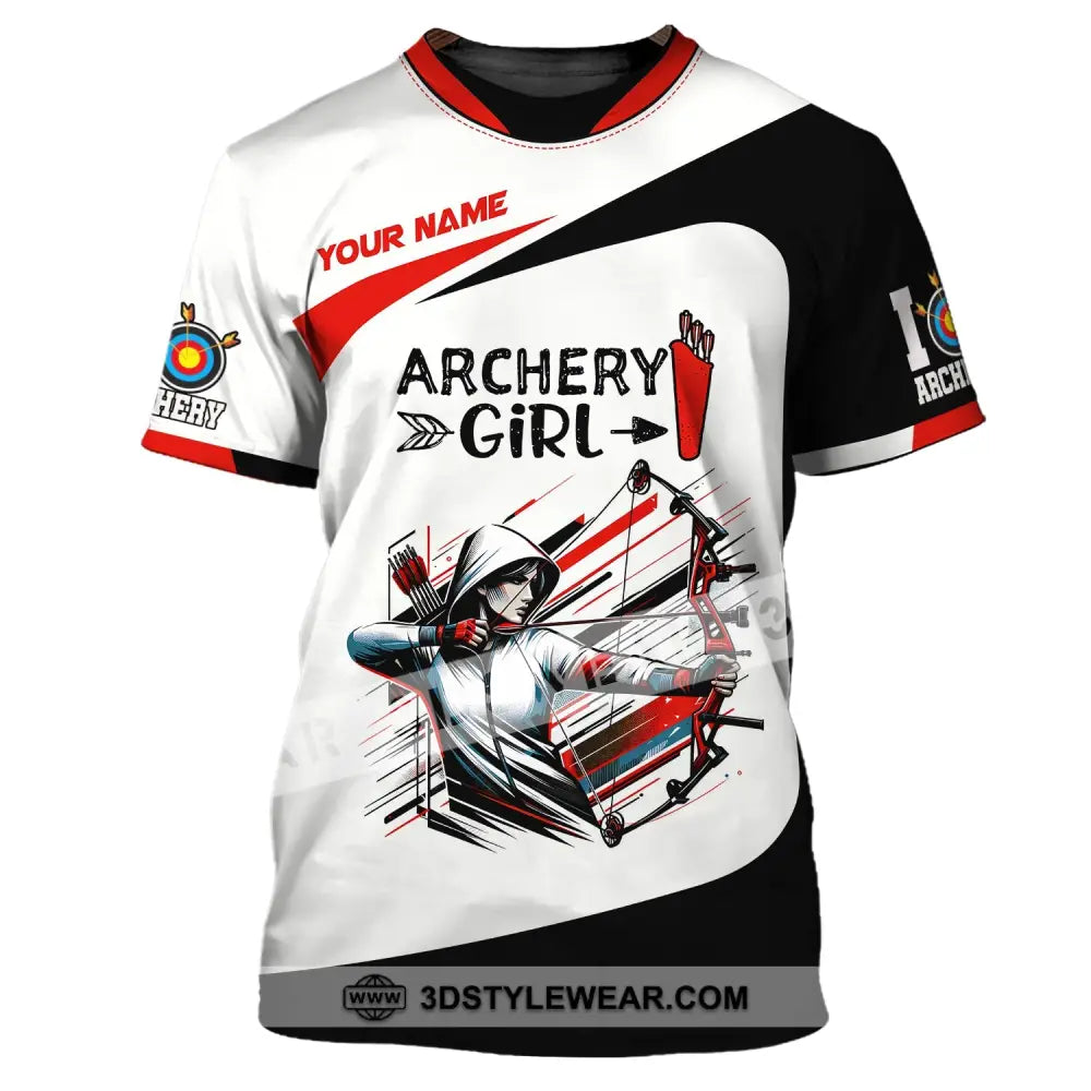 Woman Shirt Custom Name Archery Girl For Lovers T-Shirt / S