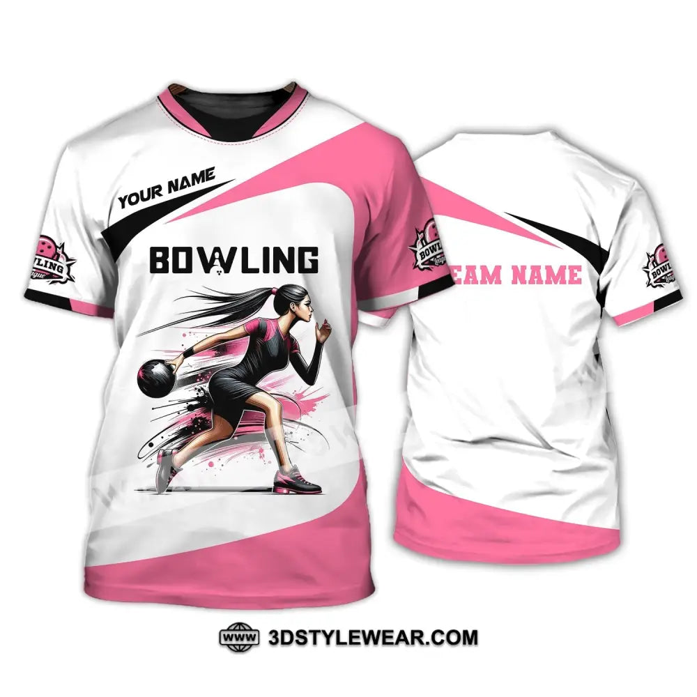 Woman Shirt Custom Name Bowling Zip Polo For Player T-Shirt T-Shirt / S