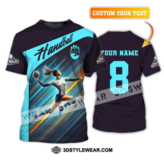 Woman Shirt Custom Name Handball T-Shirt Hoodie For Players