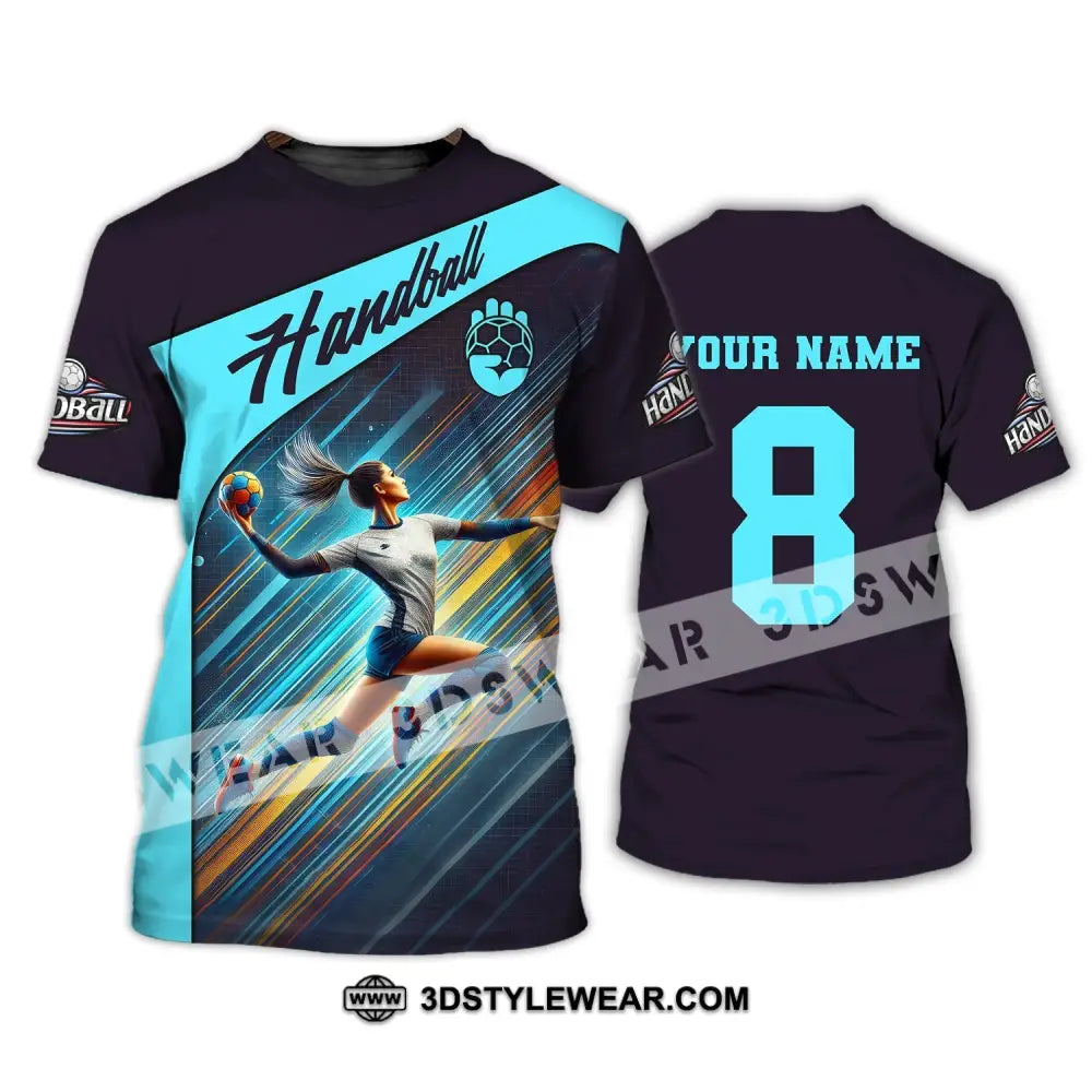 Woman Shirt Custom Name Handball T-Shirt Hoodie For Players / S