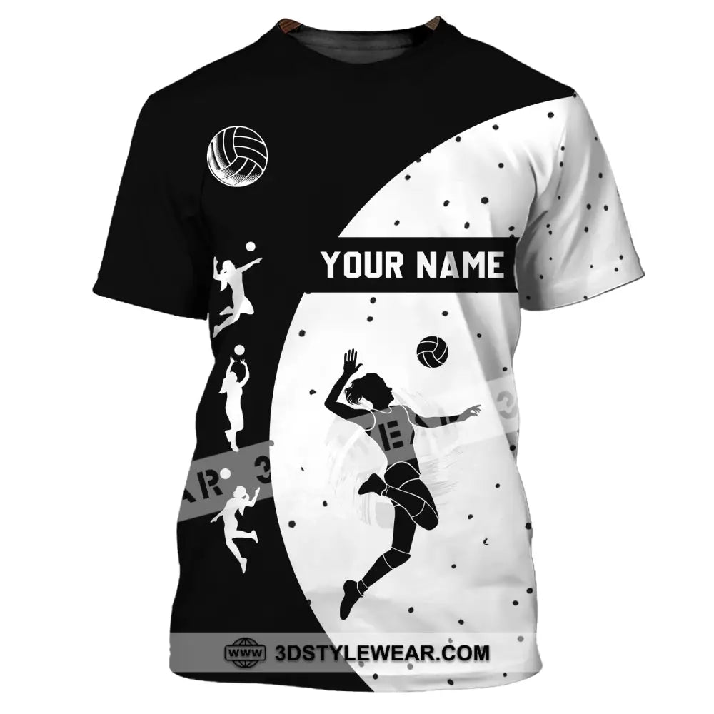 Woman Shirt - Custom Name T-Shirt Volleyball Clothing T-Shirt