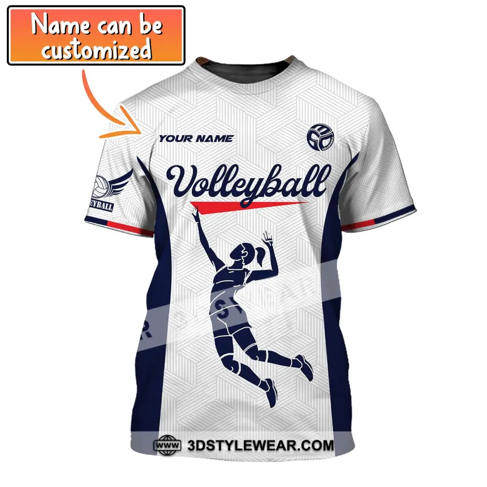 Woman Shirt Custom Name Volleyball Hoodie Gift For Player T-Shirt