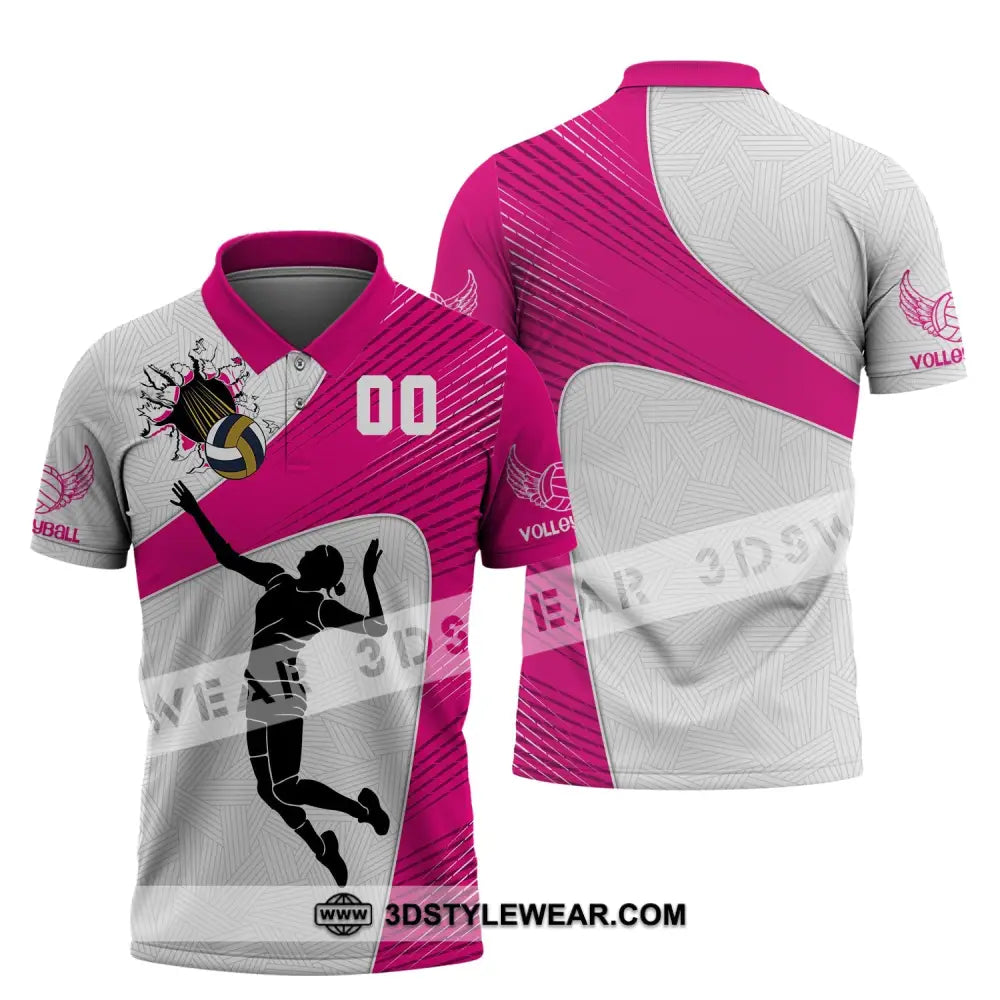 Woman Shirt Custom Number Volleyball T-Shirt For Team Gift Players Polo / S