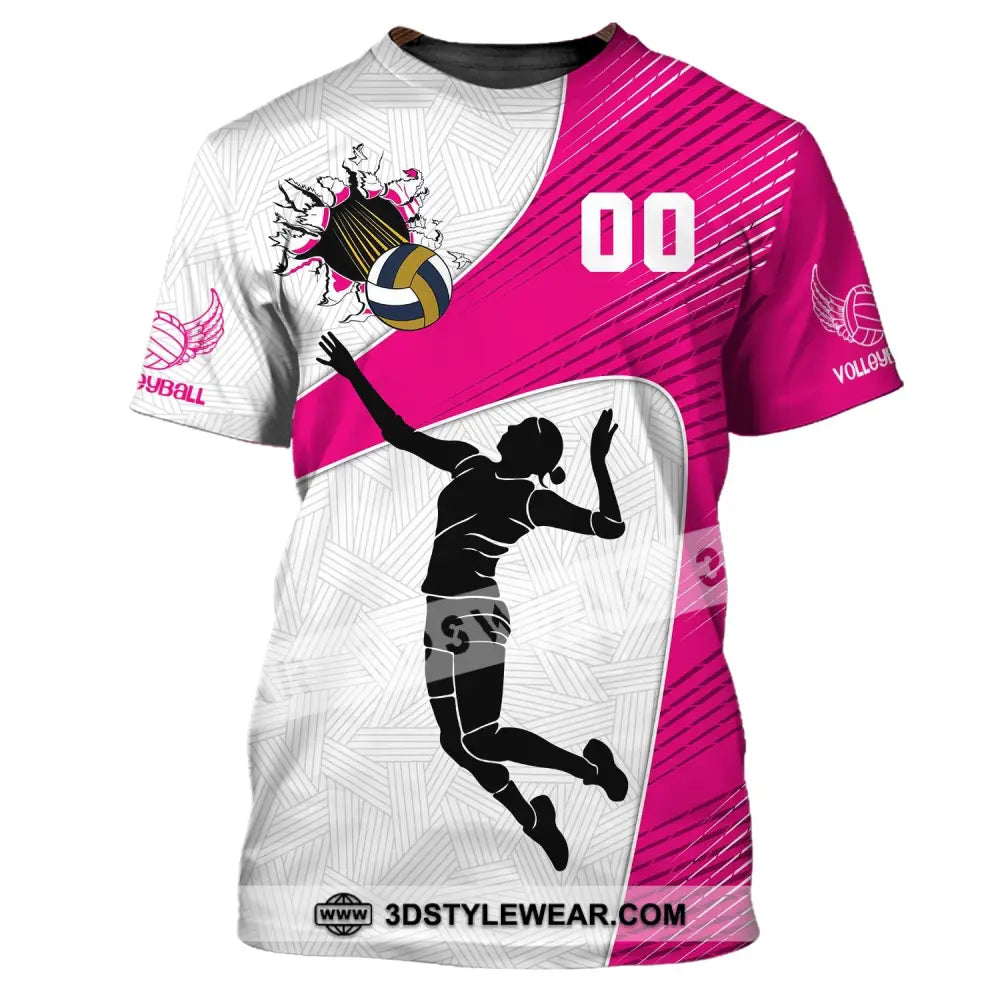 Woman Shirt Custom Number Volleyball T-Shirt For Team Gift Players / S